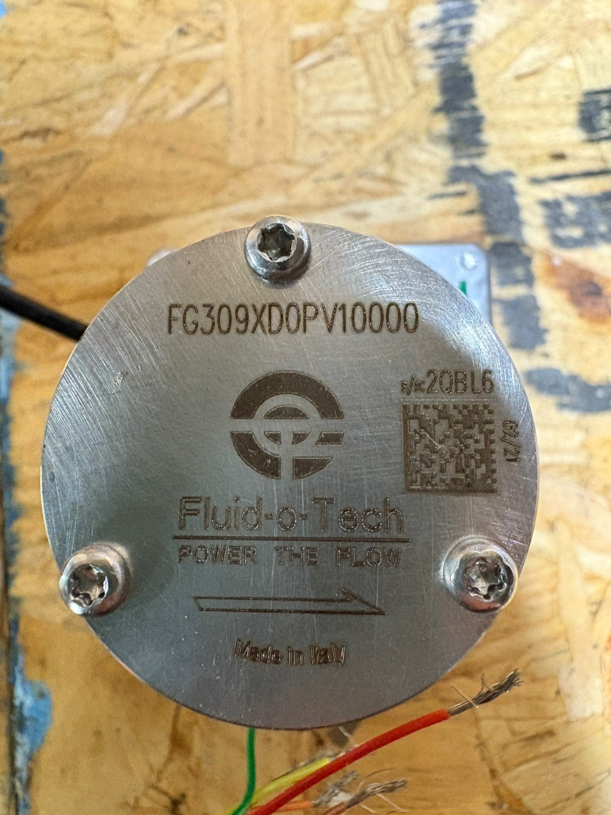 Fluid-O-Tech External Gear Pump. #FG309XD0PV10000. 24V