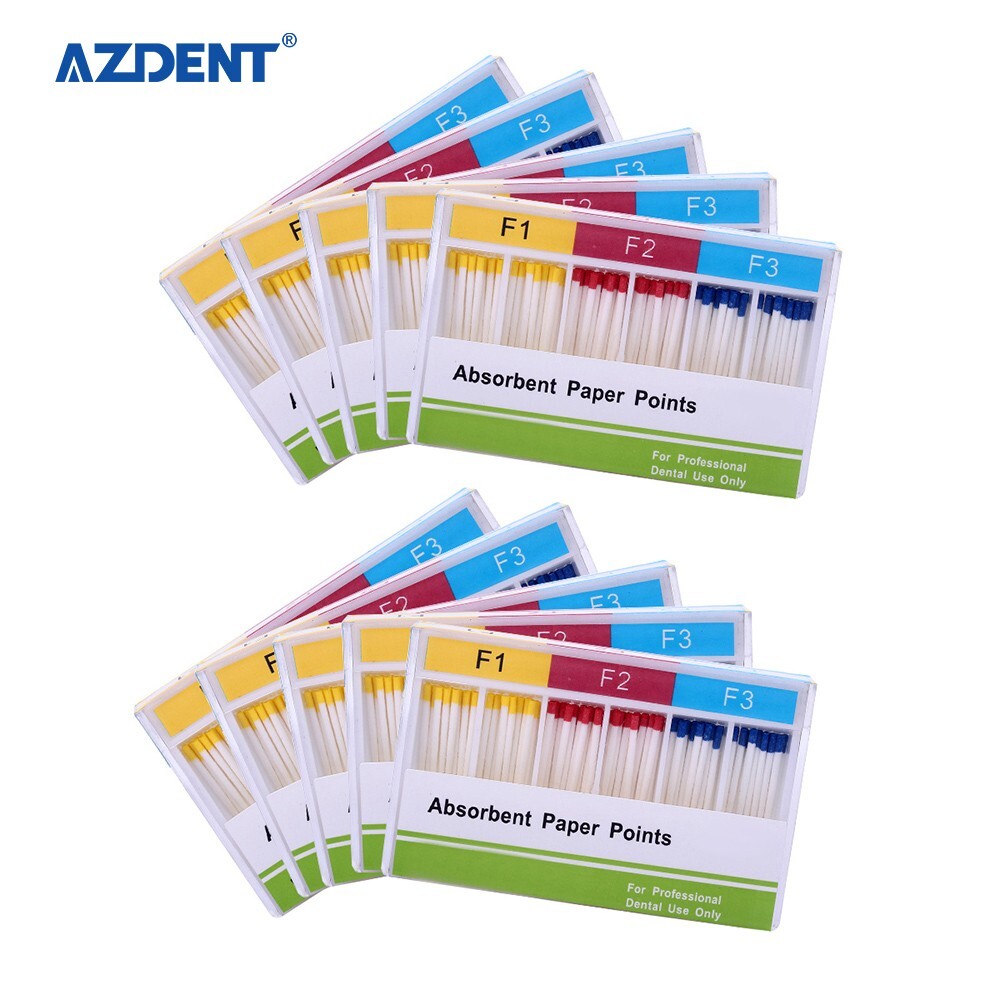 100PCS Dental Puntos Absorbentes de endodoncia para Endo Root Canel F1, F2, F3