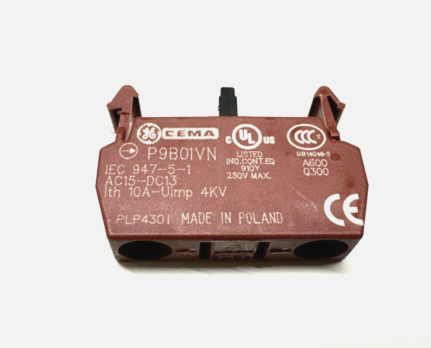 Contact Block P9B01VN Manufacturer GE CEMA Ref.No. 187001