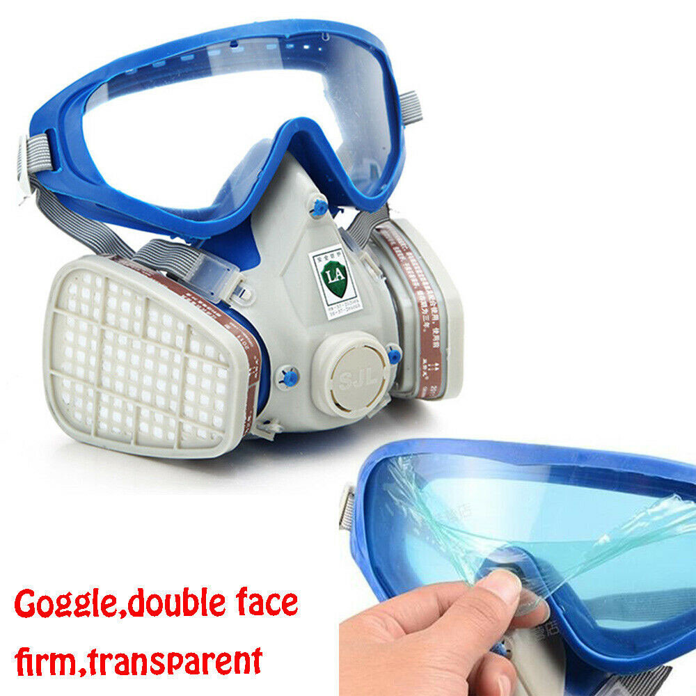 Full Face Gas Mask Respirator Painting Spraying Respirator Facepiece Reusable US