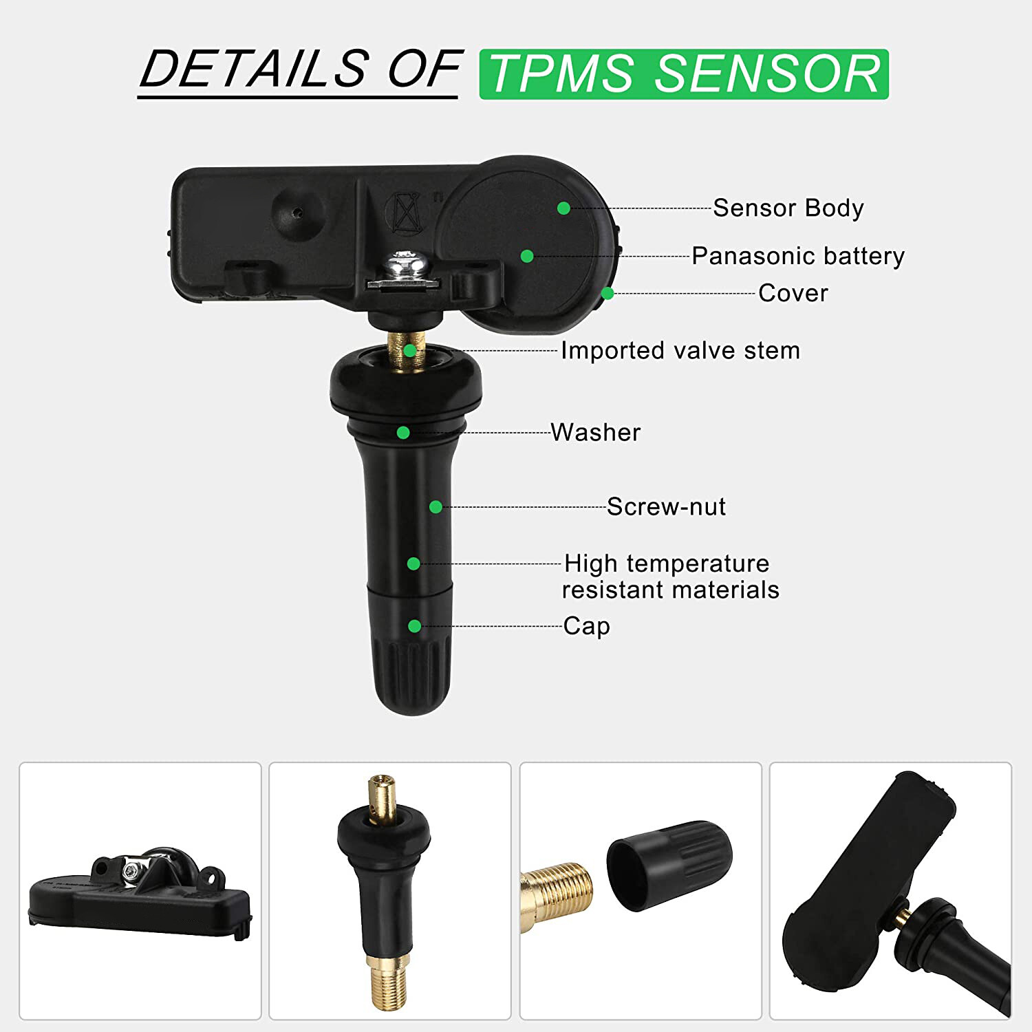 4x Genuine 13586335 TPMS Tire Pressure Monitoring Sensor GM Chevy GMC Buick