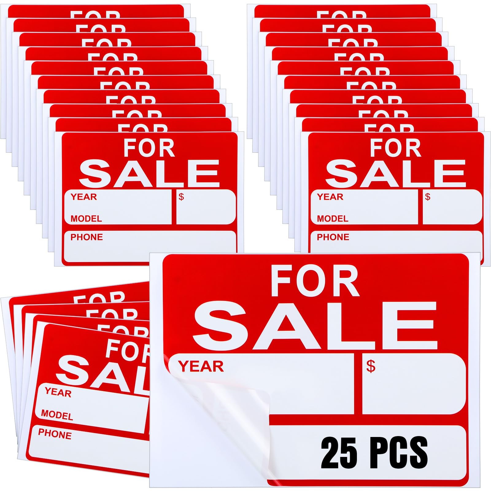Seajan 25 Pcs for Sale Signs for Car 9 x 12 Inches Auto Sales Signs Vehicle, …