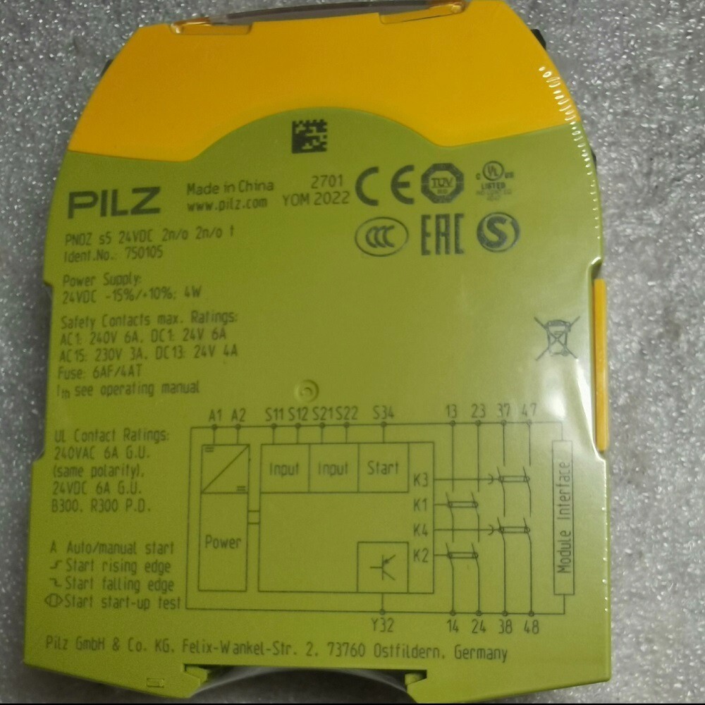 New PILZ 750105 PNOZ S5 24VDC 2n/o 2n/o t Safety Relay