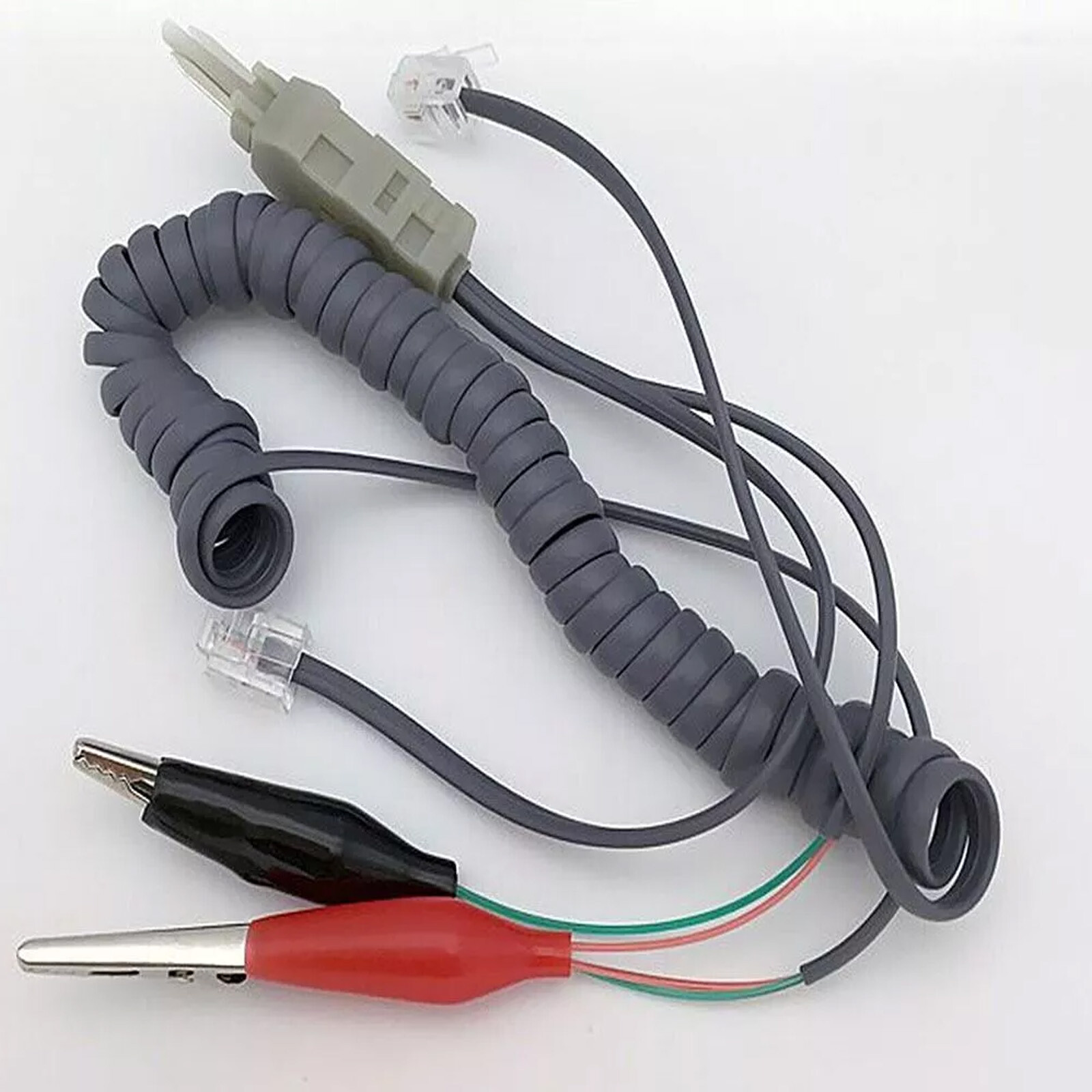 Grey Telephone Phone Butt Test Tester Cable Set Tool Line FaultP7R2