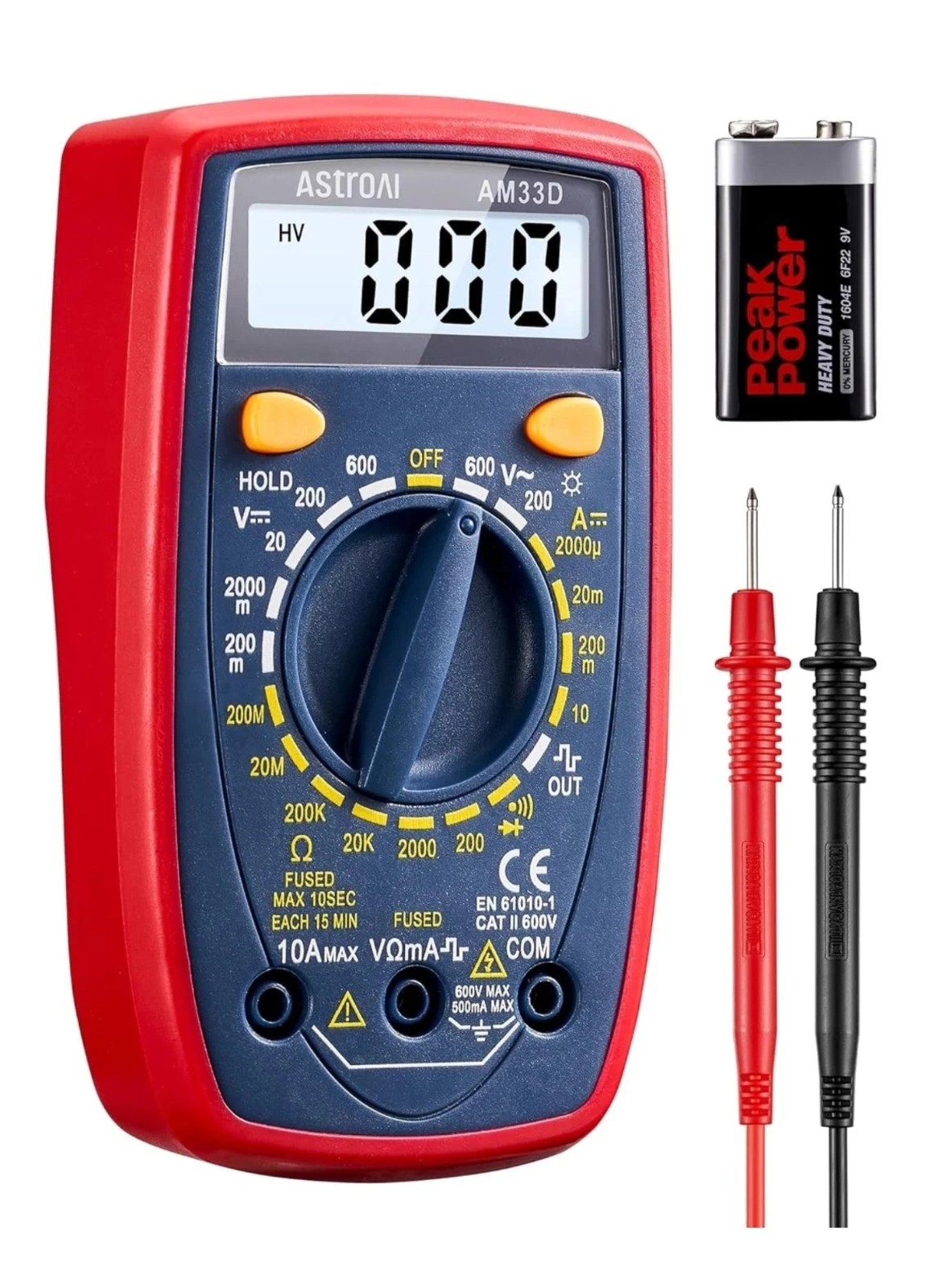AstroAI Digital Multimeter Tester 2000 Counts with DC AC Voltmeter and Ohm Volt