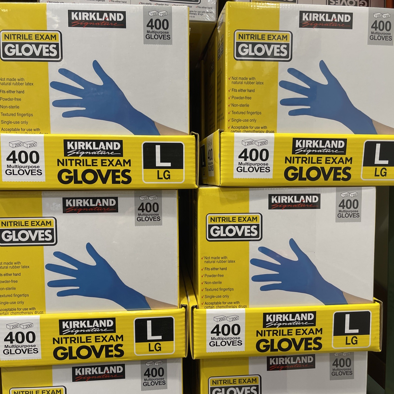 Kirkland Signature Nitrile Exam Gloves – Large Size (400 Pieces) (467130)