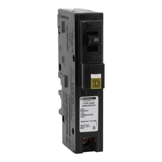 10 PACK Square D Homeline 1 Pole 20A 120VAC Mini Circuit Breaker – HOM120PCAFI