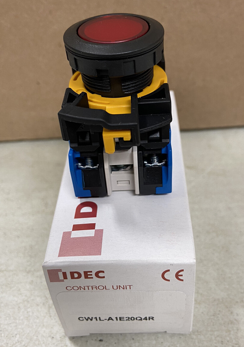 IDEC CW1L-A1E20Q4R M22 Red 24V LED Panel Mount Maintained Push Button 2 NO Cont