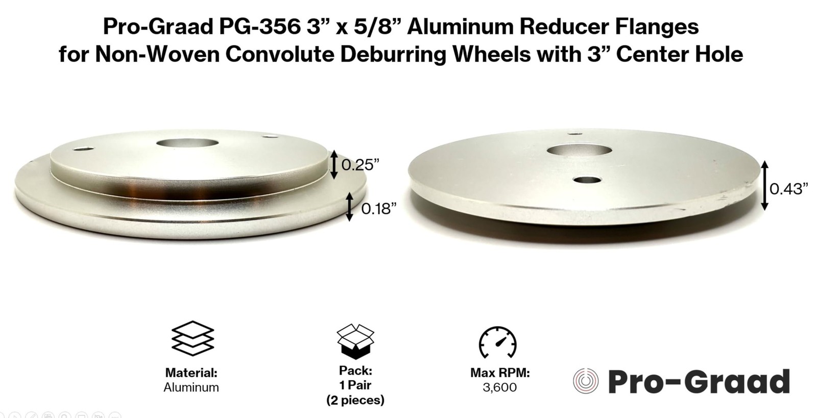Pro-Graad PG-356 Aluminum Wheel Reducer Flanges