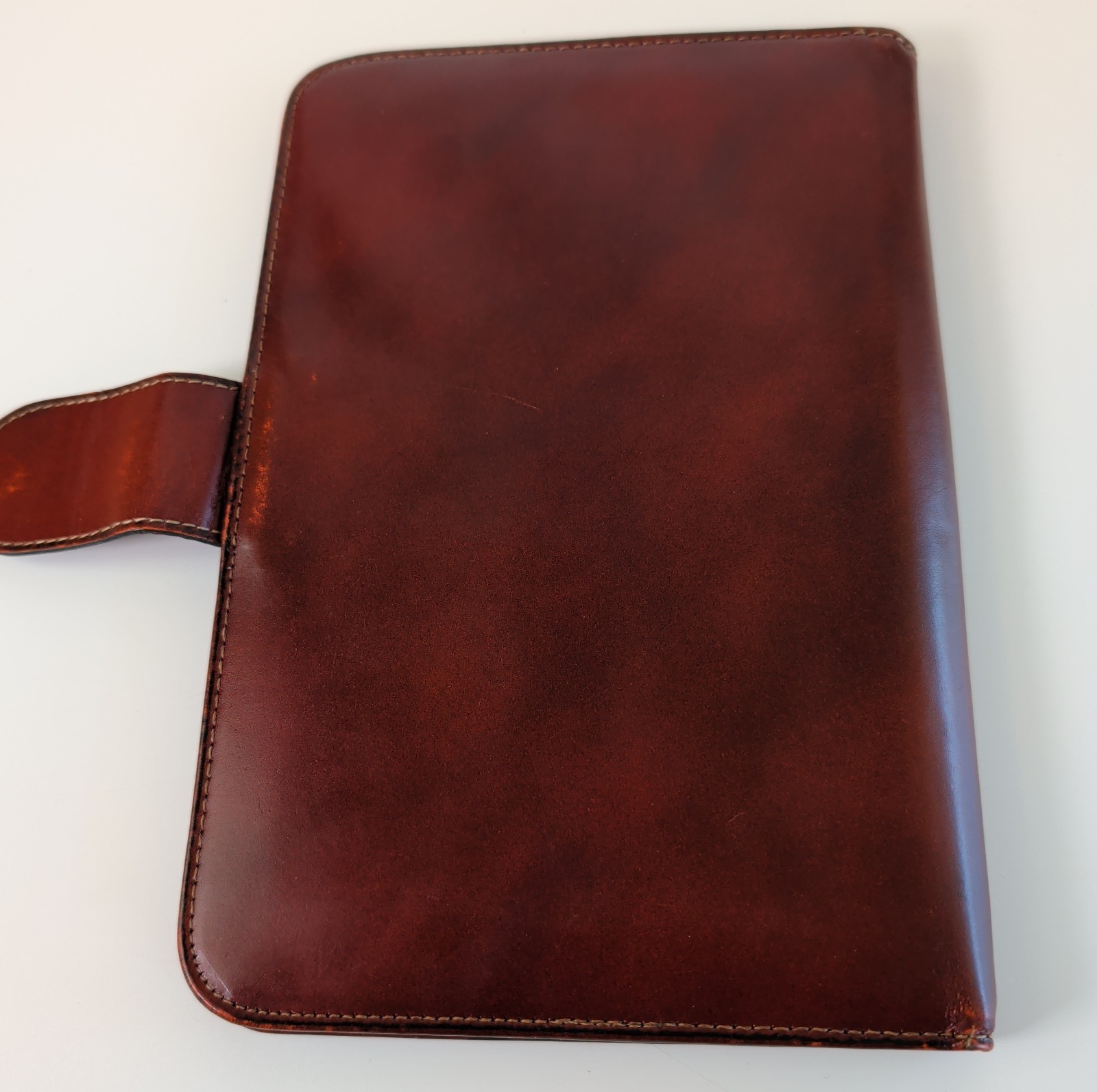 Vintage BOSCA Brown Full Grain Leather Planner Organizer Notebook (9” X 6”)