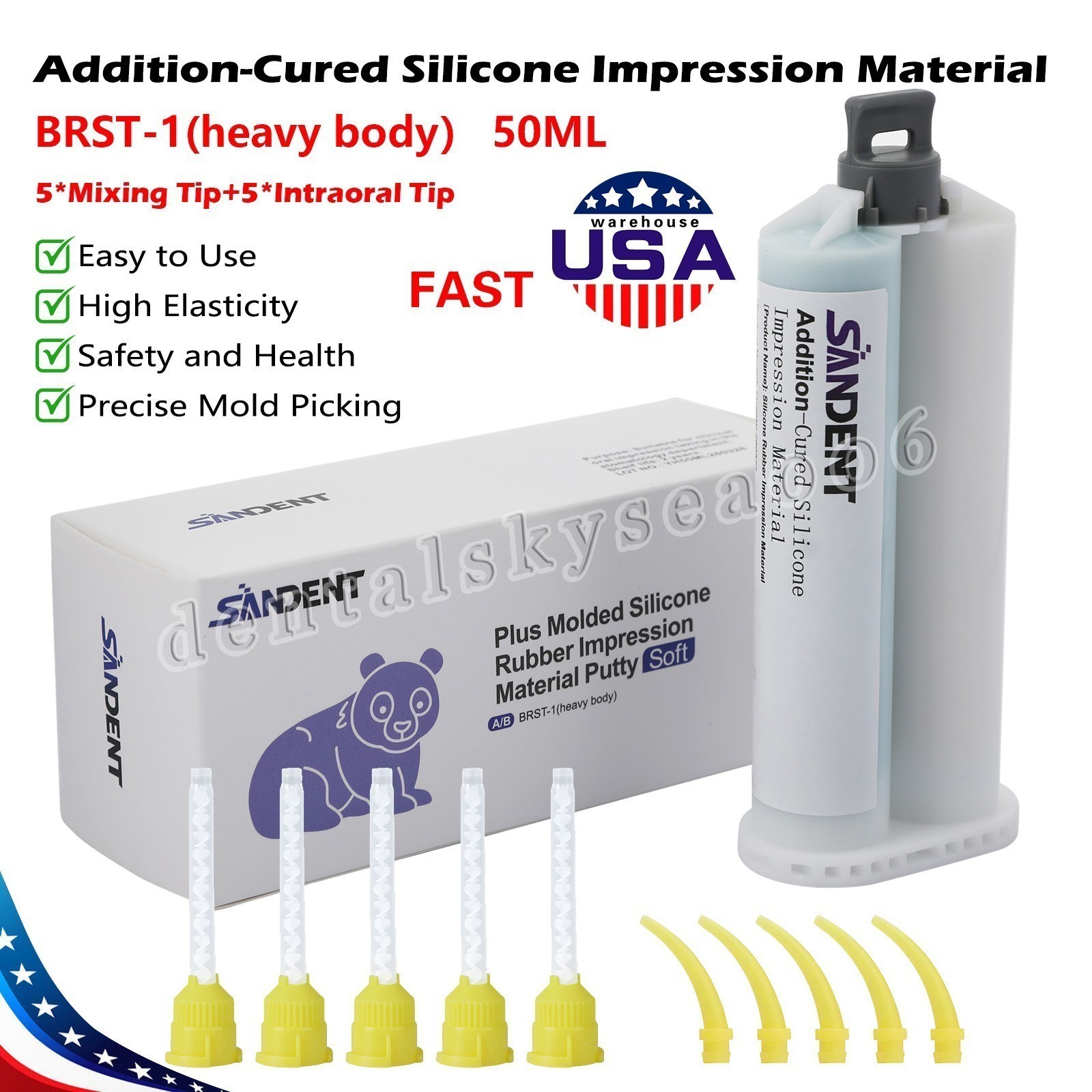 4 x Heavy Body Fast Set Dental Vinyl Polysiloxane Impression Material VPS PVS
