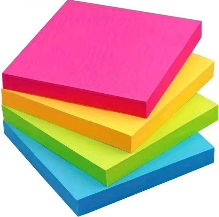 300PCS Colorful Sticky Notes Memo Pads Fluorescent Post-It Notes School Office