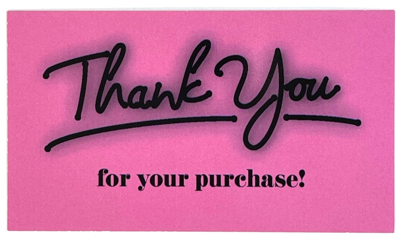 Business Cards, Magenta Thank You for Your Purchase Cards, 3.5″ x 2″