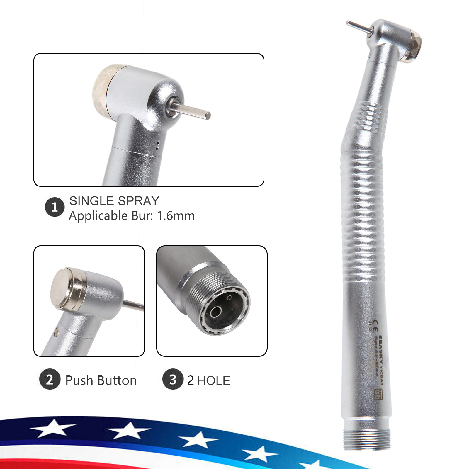 10 x Seasky Dental NSK Style High Speed Air Turbine Handpiece 2 holes borden