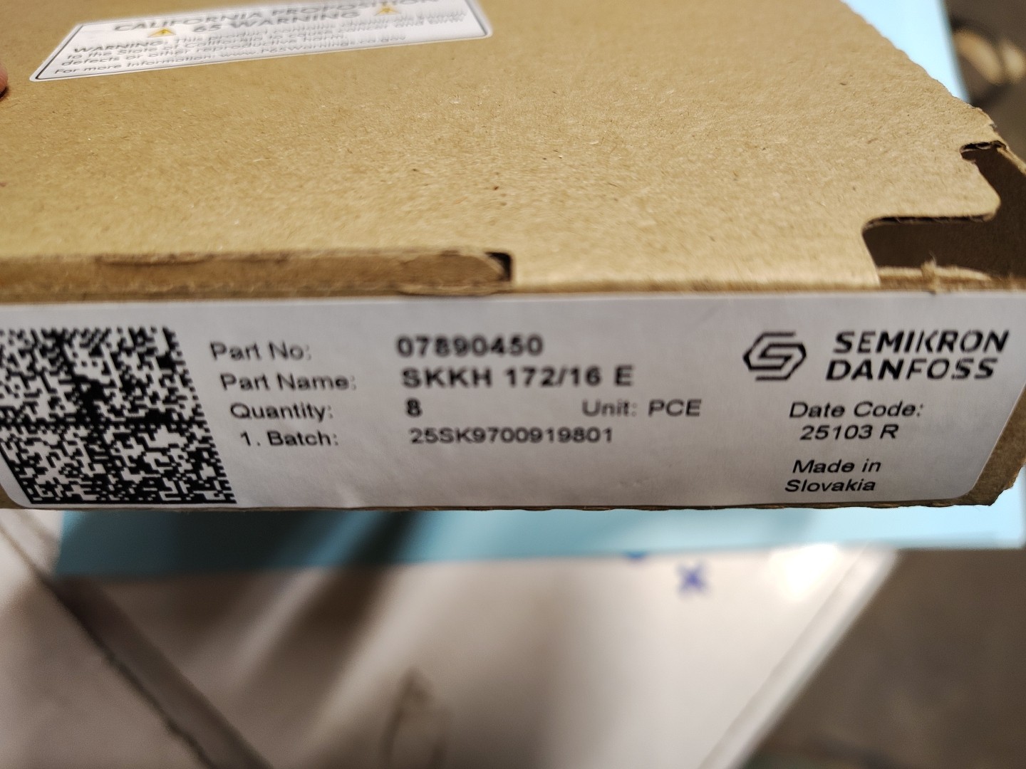 SEMIKRON DANFOSS SKKH 172/16 E SKKH172-16 E IGBT Module PT# 07890450 SEMIPACK 2