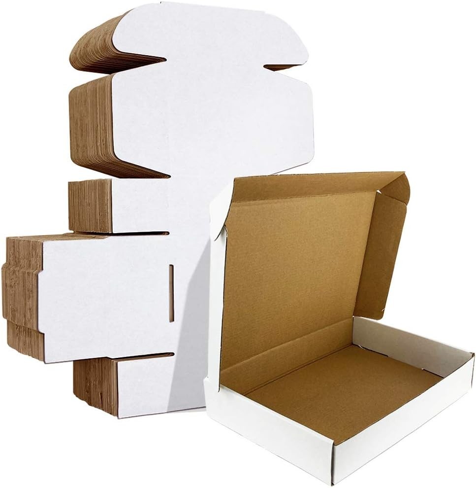 Versatile White Cardboard Boxes, Set of 25 for Shipping or Organizing Items
