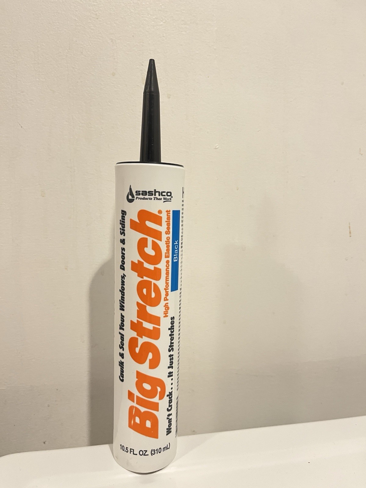 Sashco Big Stretch Black Elastomeric Caulk Sealant 10.5 oz