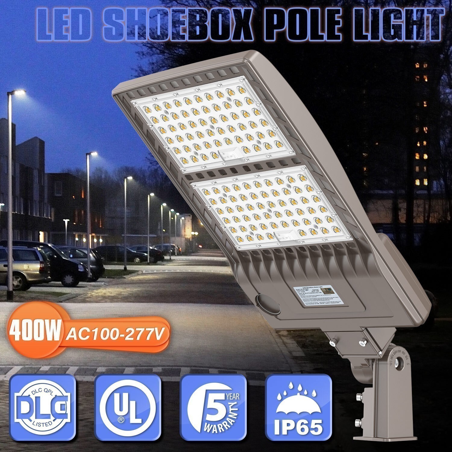 400W LED Parking Lot Light 56000 Lumen,Flood Light Outdoor Street Stadium Light