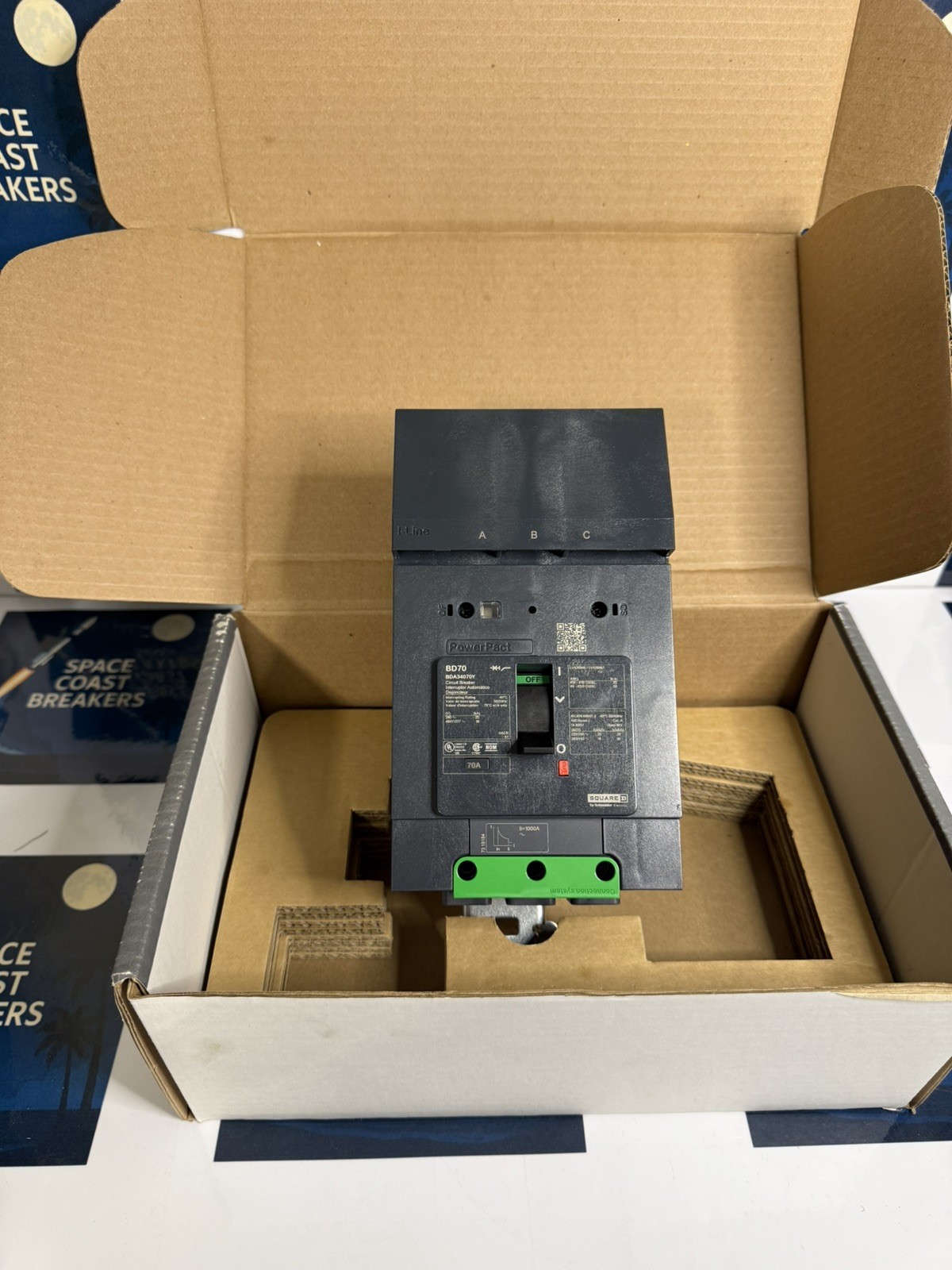 NEW SQUARE D BDA34070Y I-Line Circuit Breaker 70A 3P 480V 3PH BDA 70 Amp 3 Pole