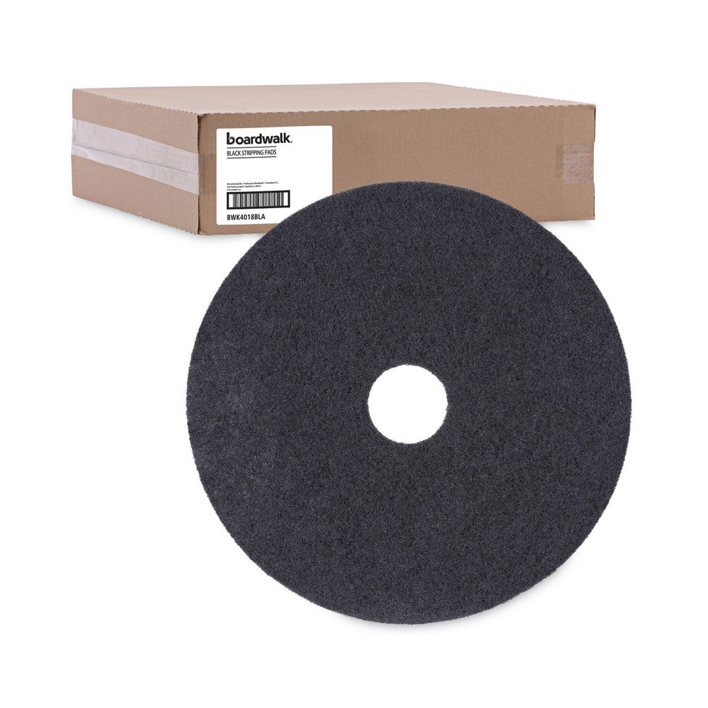 Boardwalk 4018BLA 18 in. Diameter Stripping Floor Pads – Black (5/Carton) New