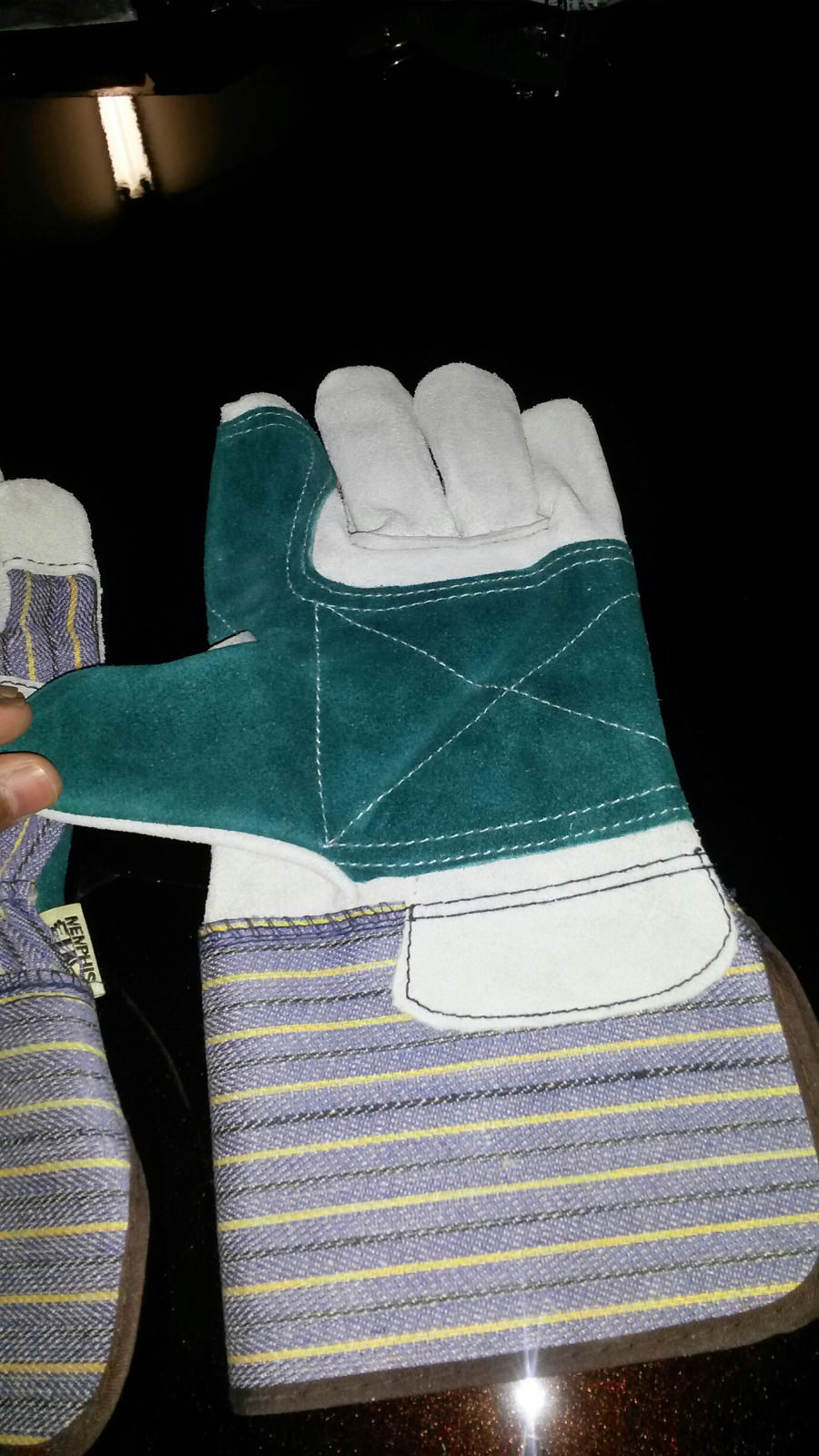 Cowhide Leather Work Gloves,Reinforced Palm and Finger,Size L,High Quality,6Pair