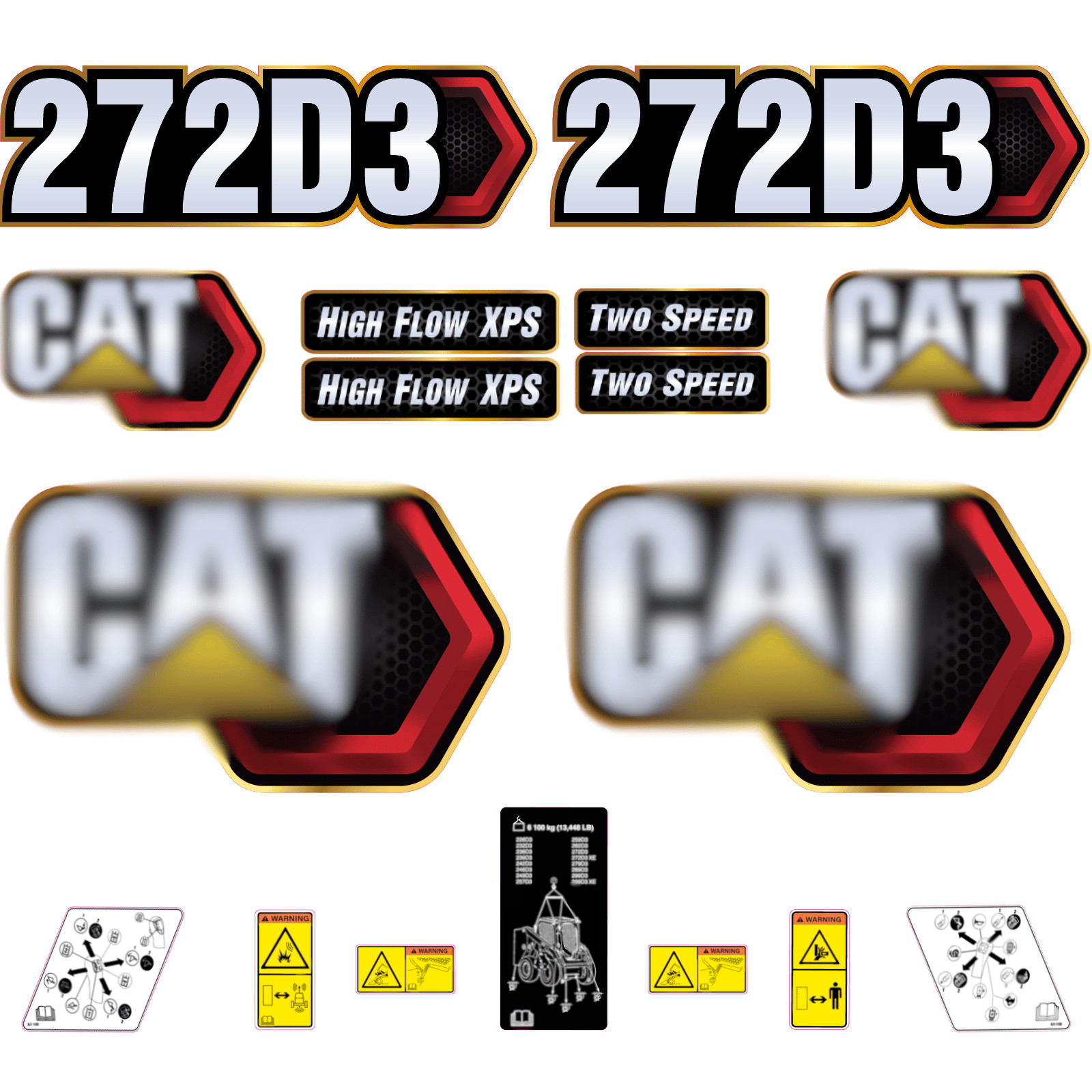 Compatible with 272D3 Decal Kit Skid Steer Stickers – Free Shipping – 3M Vinyl