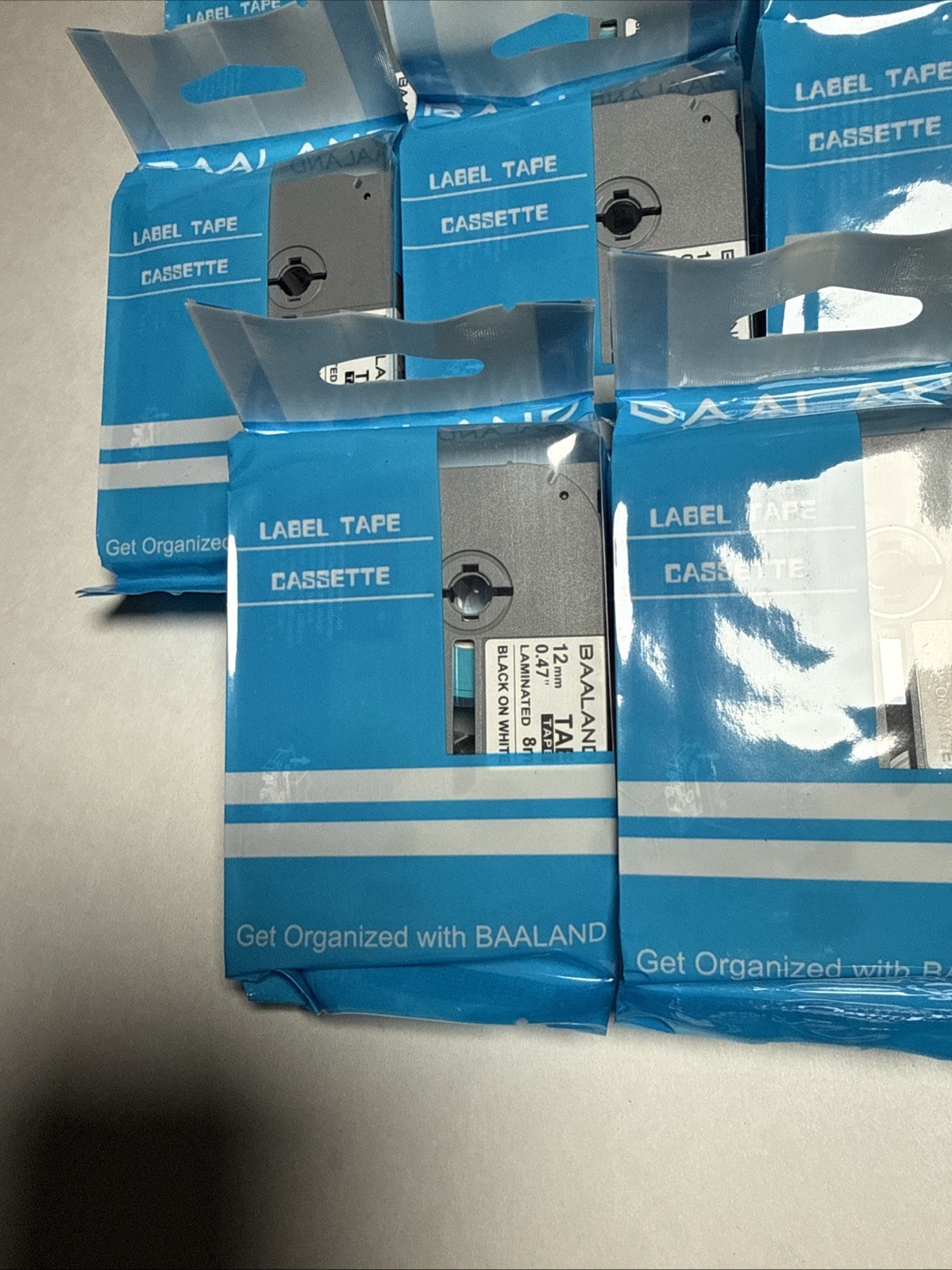 BAALAND 19PK Black/White Label Tape Replacement Brother PTouch 12mm .47″ Pt-D600