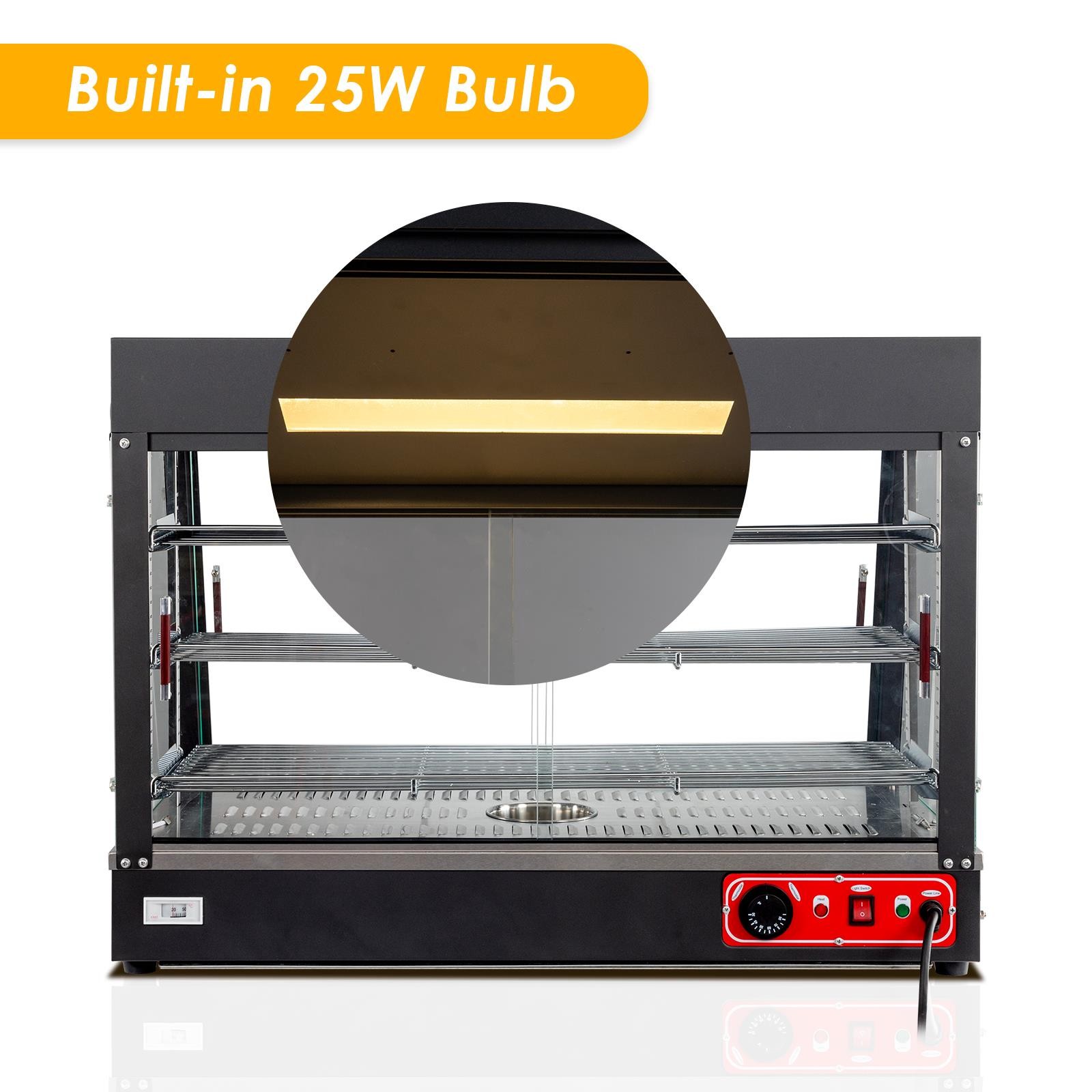 ROVSUN 3 Tier 35″ Commercial Heat Food Pizza Warmer Display Show Case Heavy Duty
