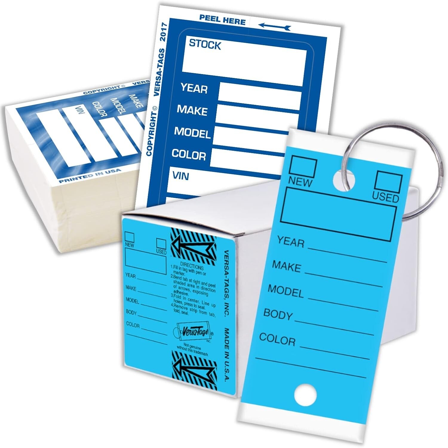 Versa-Tags 250 Key Tags PLUS 100 Kleer-Bak Window Stock Stickers