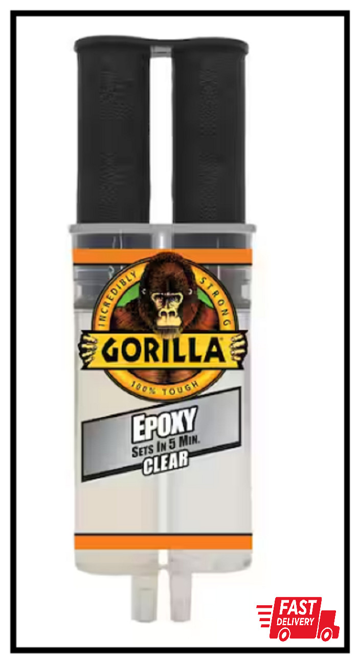 Gorilla 2 Part Epoxy, 5 Minute Set, .85 Ounce Syringe, Clear, (Pack of 1)