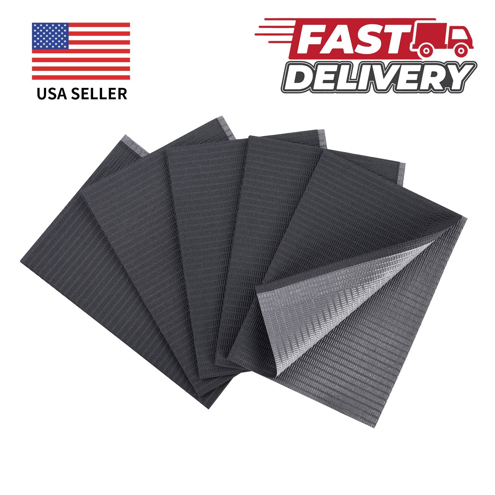 Black Disposable Dental Bibs 3-Ply Medical Tattoo Towel 13″x18″-Up to 2000