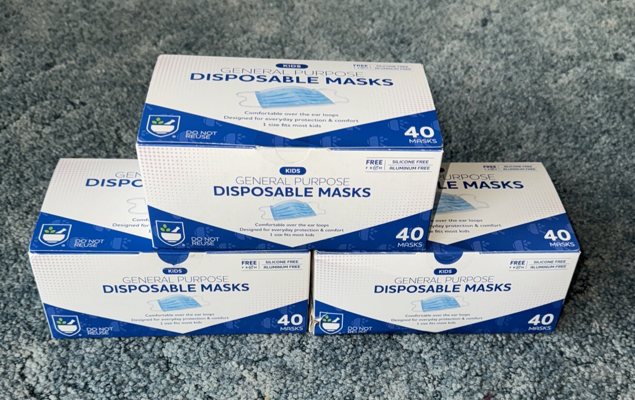 120 PCS 3- Ply Disposable Face Mask Protective Ear Loop Non Medical Mouth Cover