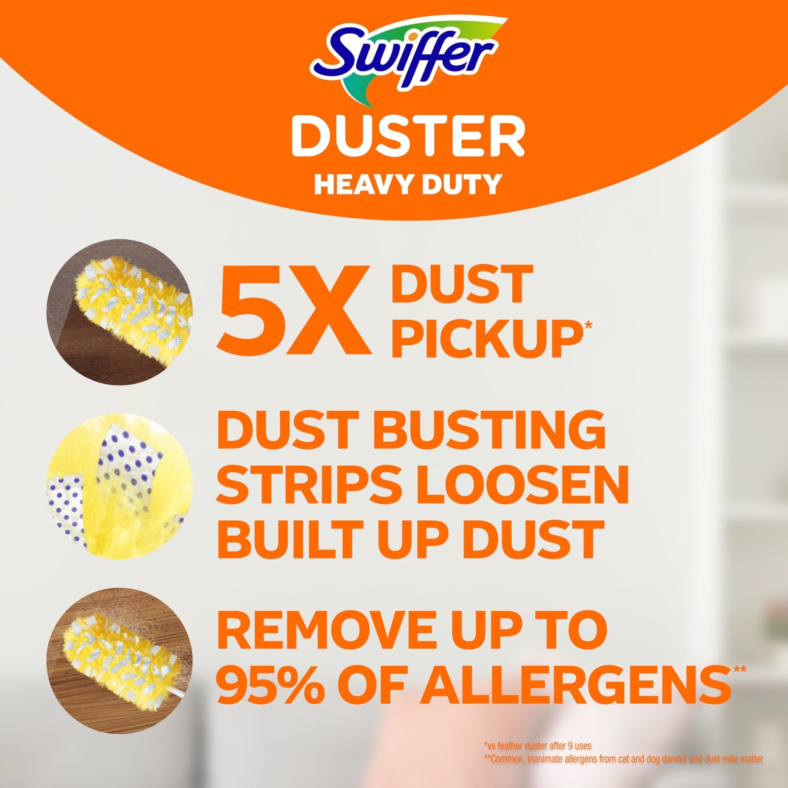 Swiffer Duster Kit with 3 ft Extendable Handle, Heavy 4 Piece Set, Yellow