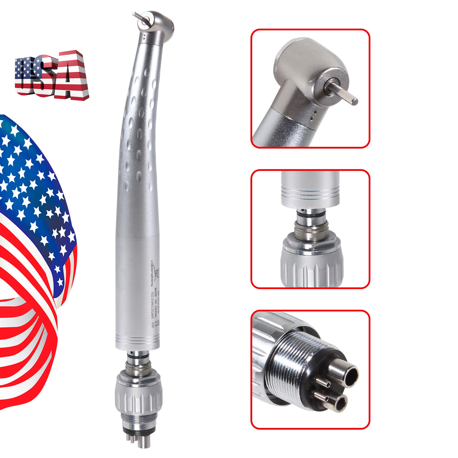 Yabangbang Dental High Speed Handpiece with 4 Holes Quick Coupler Swivel Rotor