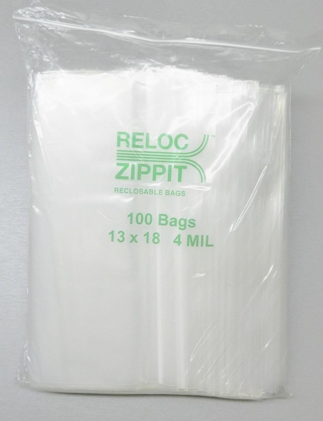 Reloc Zippit 13″ X 18″ Clear 4 Mil Reclosable Large Size per Pack of 100