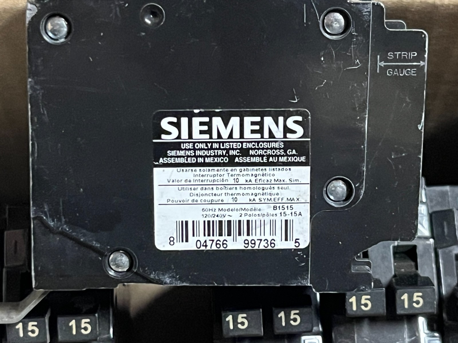 SIEMENS B1515 / B1515 (BRAND NEW) 15-15A NEW