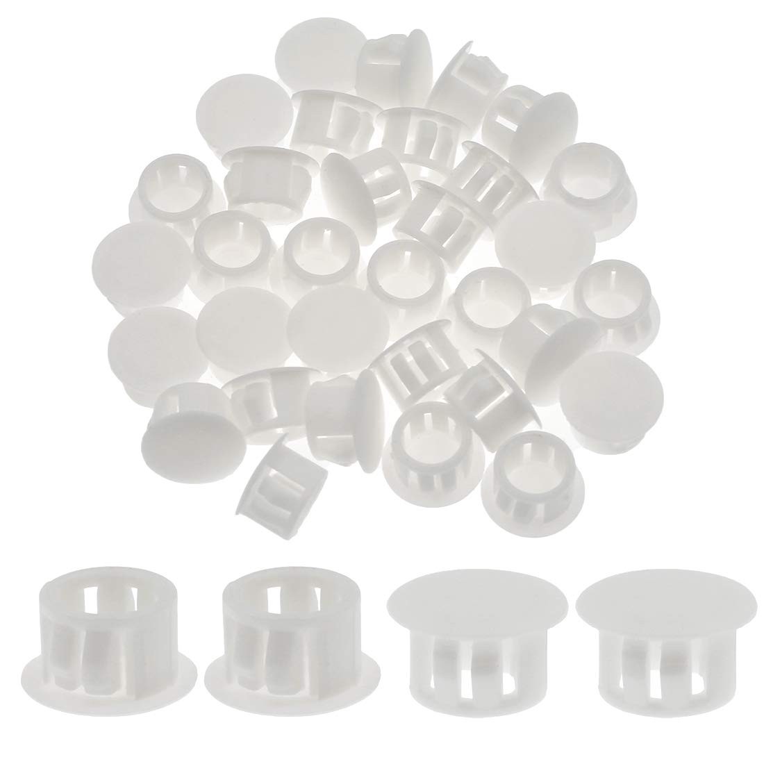 30PCS 13mm (1/2″) White Hole Plugs Plastic Flush Type Hole Plugs Snap in Lock…