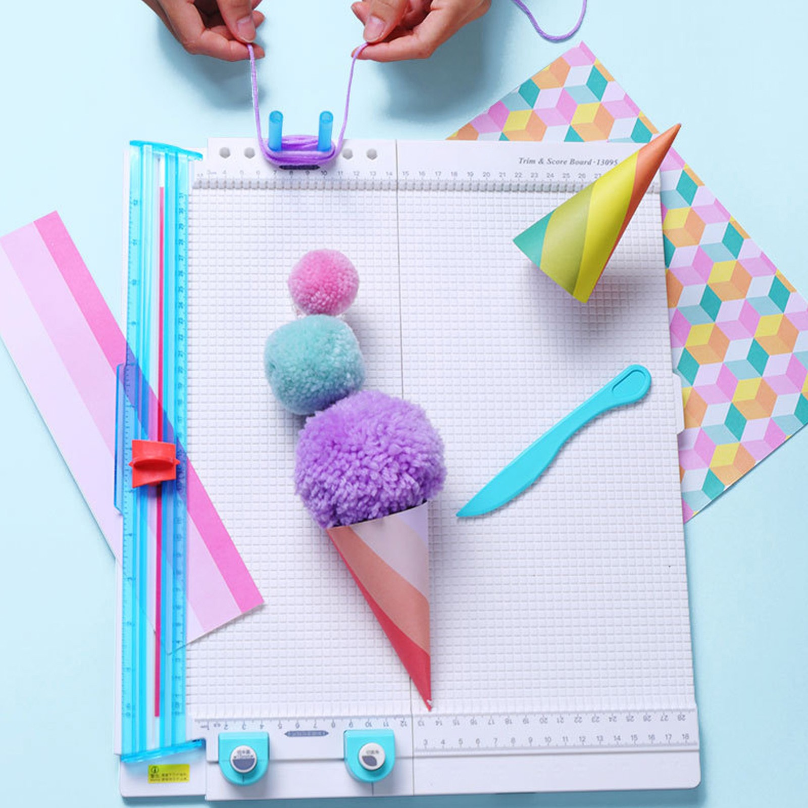 12.2in Paper Trimmer Scoring Board Craft Paper Cutter Folding Scorer 7 In 1 NY