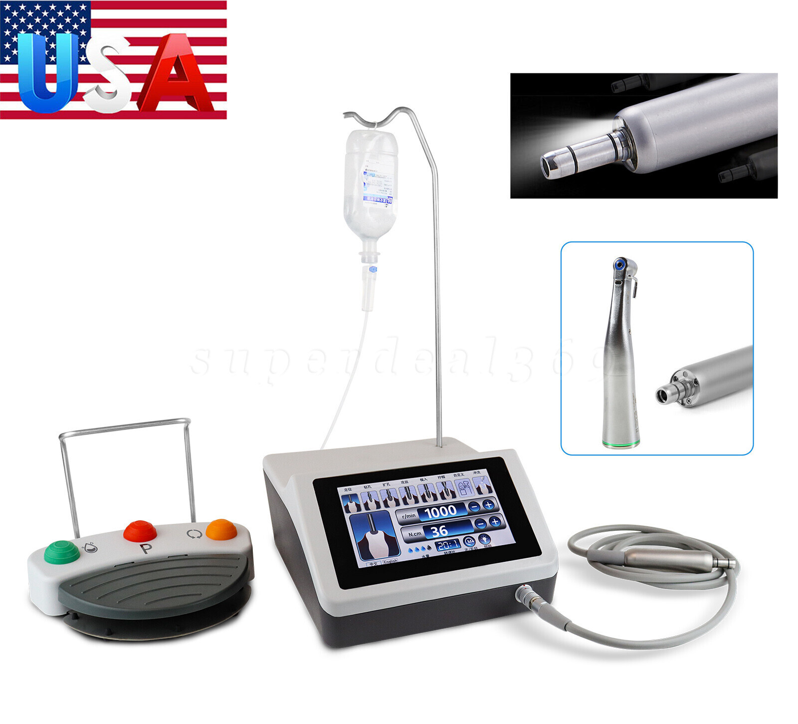 Dental Implant System Surgical Brushless Motor NSK Style &/ 20:1 Handpiece DL