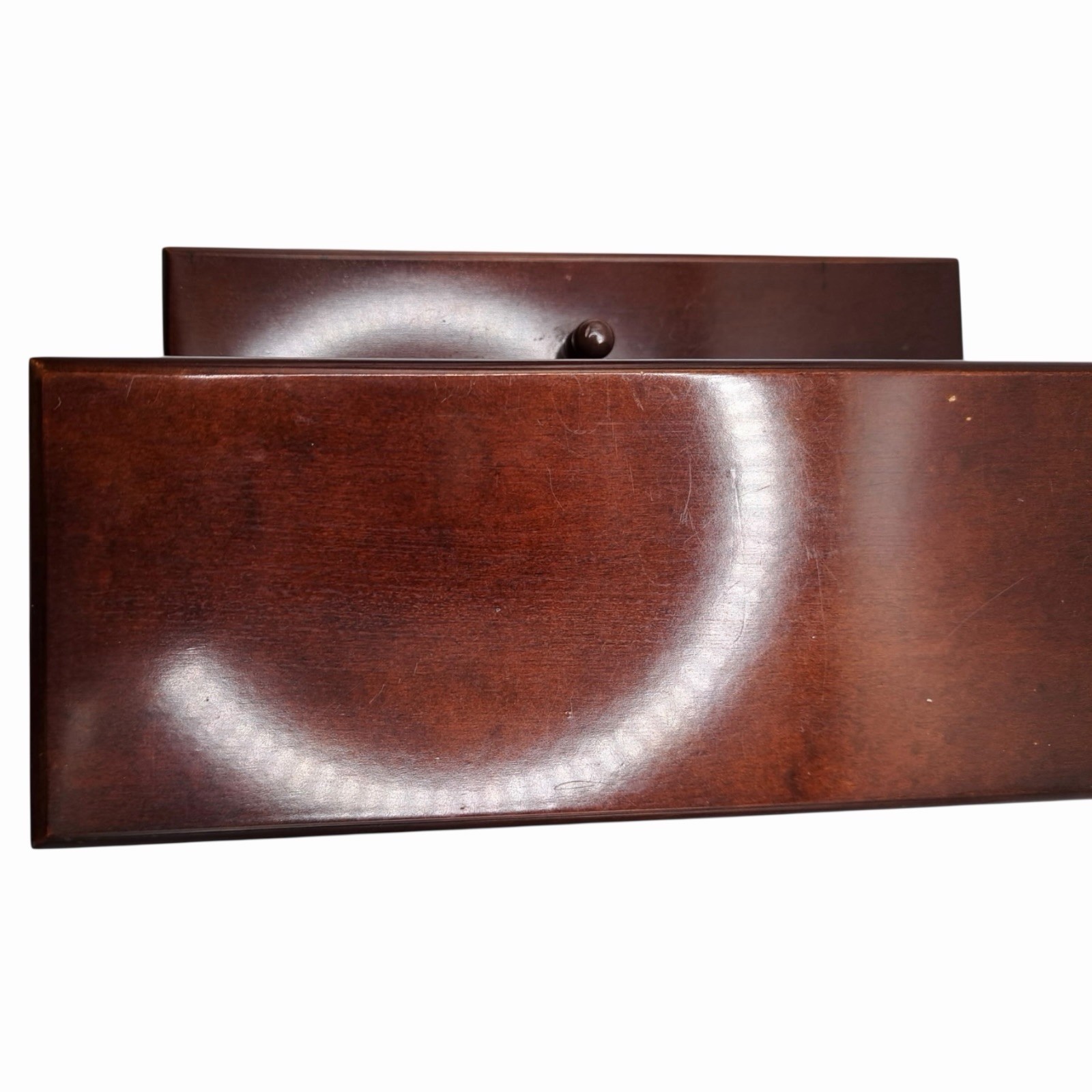 Bombay Company Mahogany Wood Box Letter Desk Organizer Hinged Lids 1987 10x5x5.8