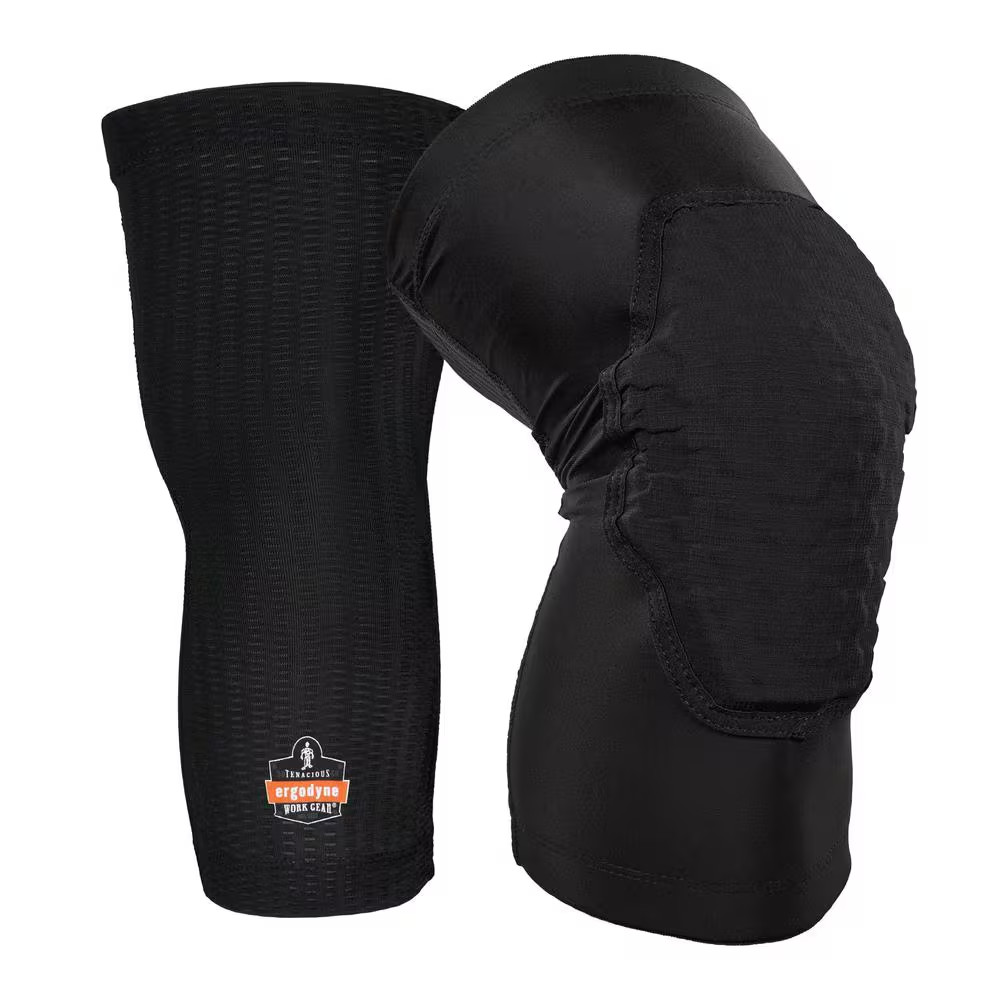 Proflex Black Padded Foam Soft Shell Knee Sleeves with Pull over Closure Light-W