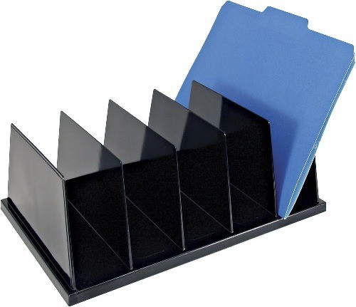 Large Sorter 5 Compartments 9 x 13 1/2 x 5 Inches Black 21222)