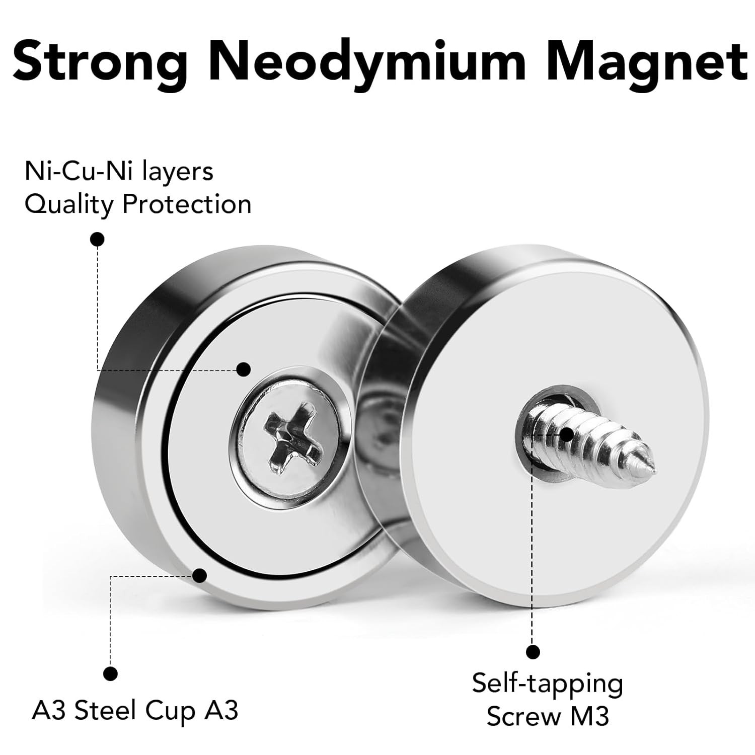Heavy Duty Neodymium Magnets, 20lb Pull Force – 36 Pack