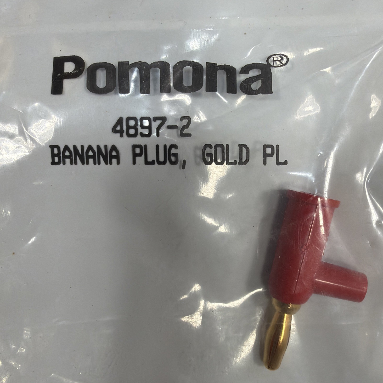 Pomona 4897-0 Banana Plug Solderless & Stackable 15 A Black & Red (Qty. 4)