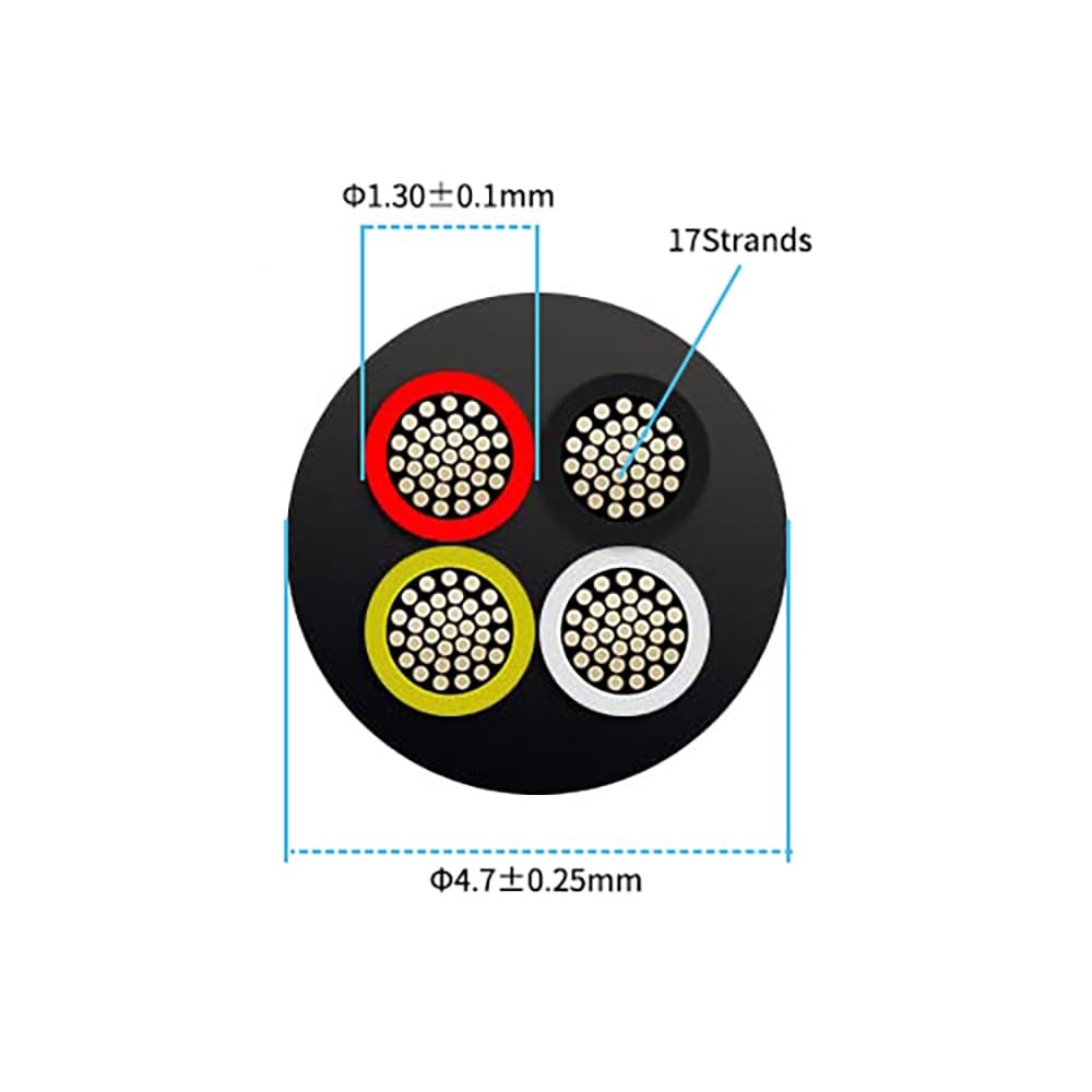 22 Gauge 4 Conductor Electrical Wire 25FT, 2464 22 AWG 4 Wire Cable Tinned C
