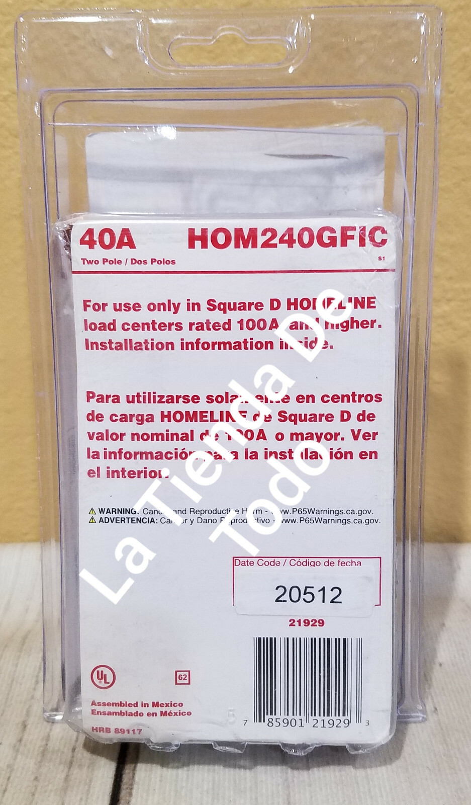 40A 240V GFIC GROUNDED CIRCUIT BREAKER INTERRUPTOR FITS D 2 HOM240GFIC READ
