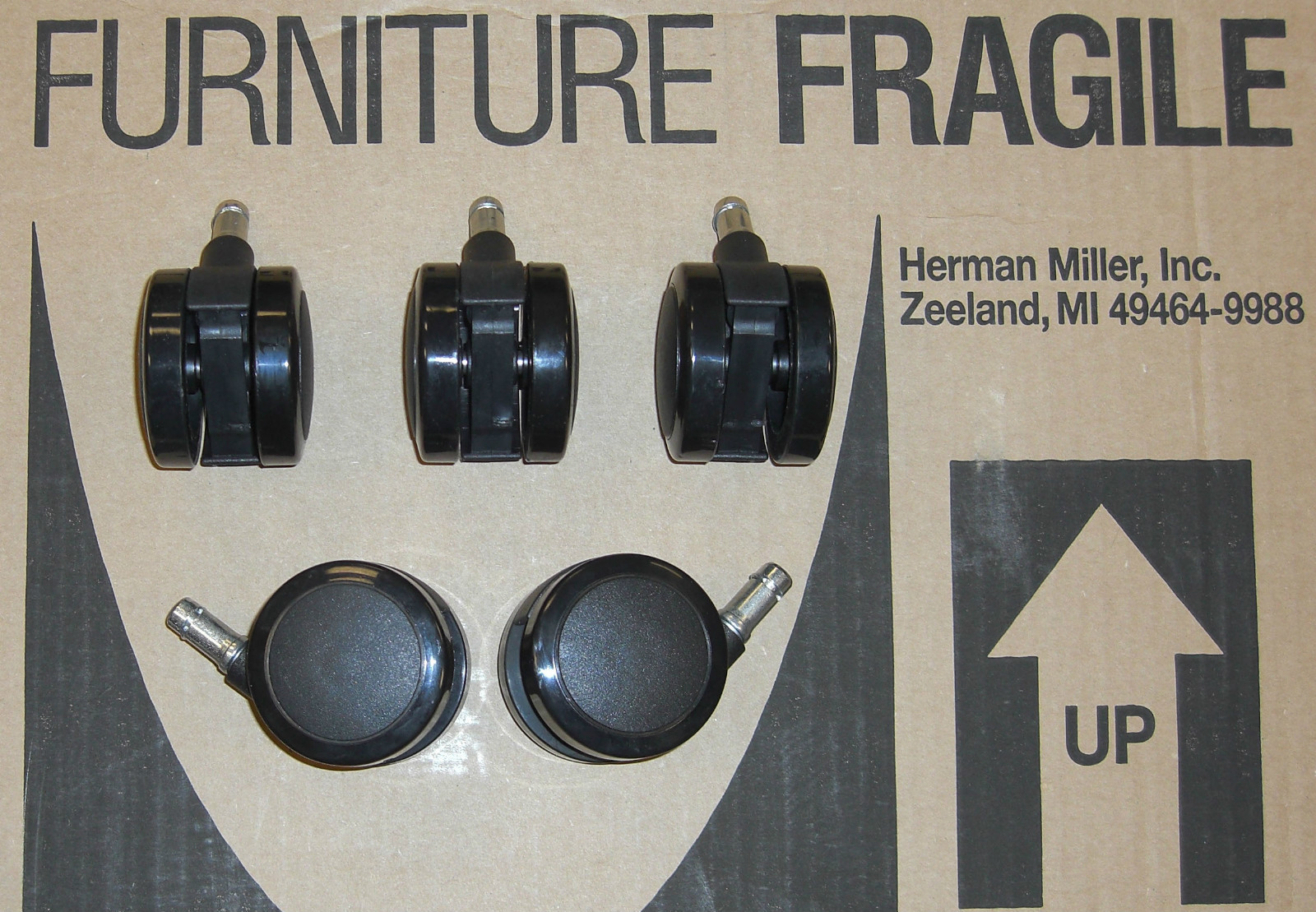 GENUINE Set 5 Herman Miller Aeron Embody Setu Celle Chair Hard Floor OEM Casters