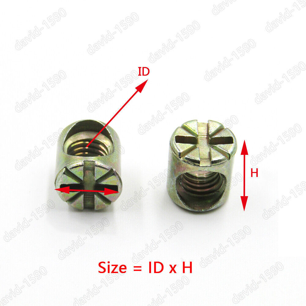 1/4″ M4 M5 M6 M8 M10 Furniture Barrel Nuts Dowel Furniture Cot Embedded Nut