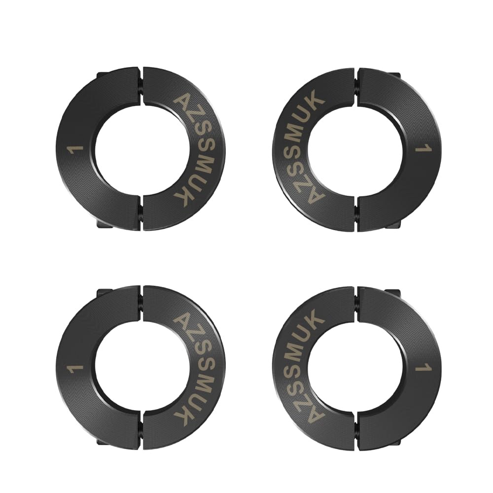 1″ Bore Double Split Shaft Collar Black Oxide Set Screw Style – 4 Pack