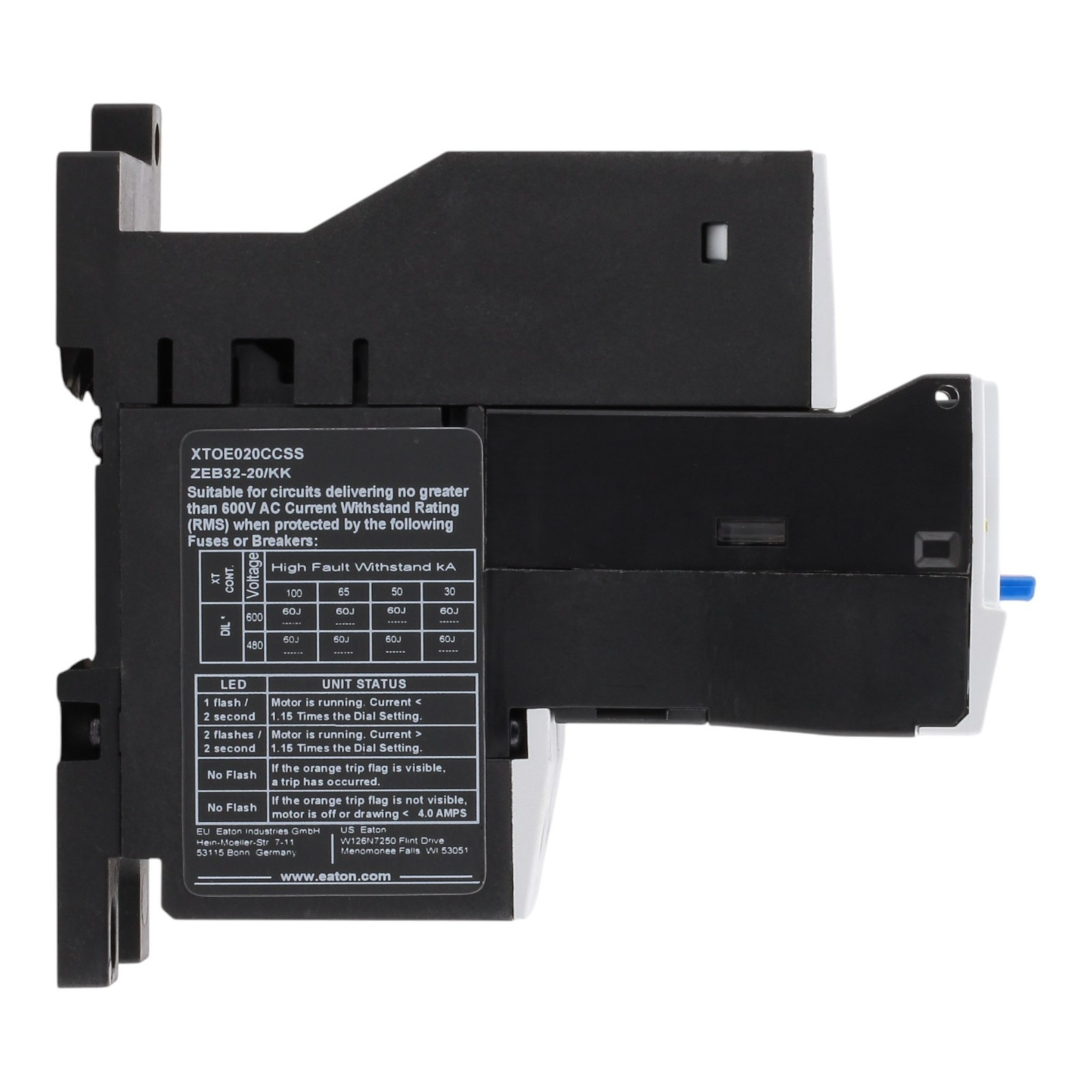 NEW Eaton C440 XTOE020CCSS 4-20A 45mm Electronic Overload Relay